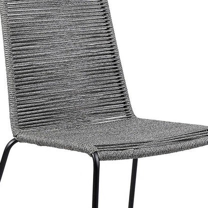 Set of Two 23" Gray Metal Outdoor Dining Chair