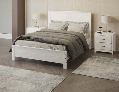 White Solid Wood Full Double Bed Frame