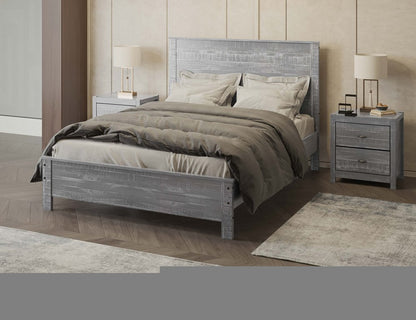 Grey Solid Wood Full Double Bed Frame