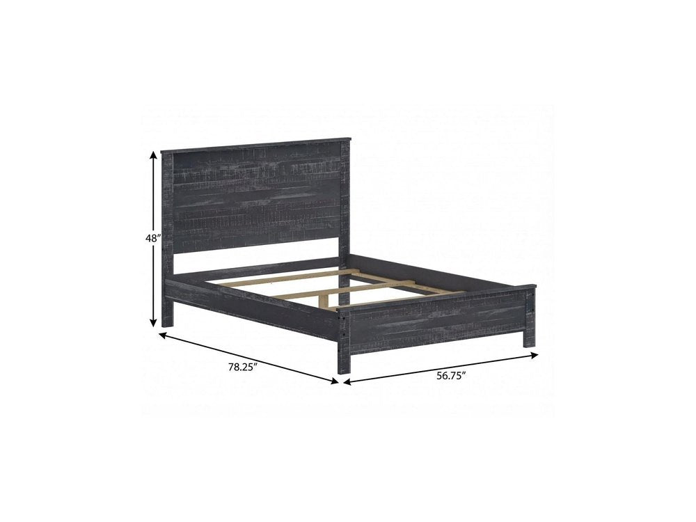 Grey Solid Wood Full Double Bed Frame