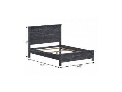 Grey Solid Wood Full Double Bed Frame