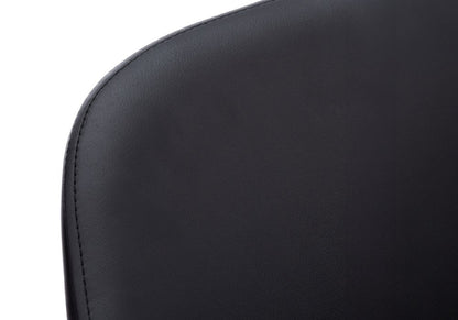 Set of Two Black Upholstered Faux Leather Dining Arm Chairs