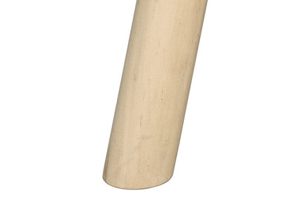 12" Gray Fabric and Natural Round Ottoman