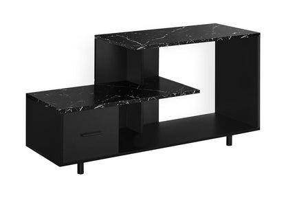 47" Black Cabinet Enclosed Storage TV Stand