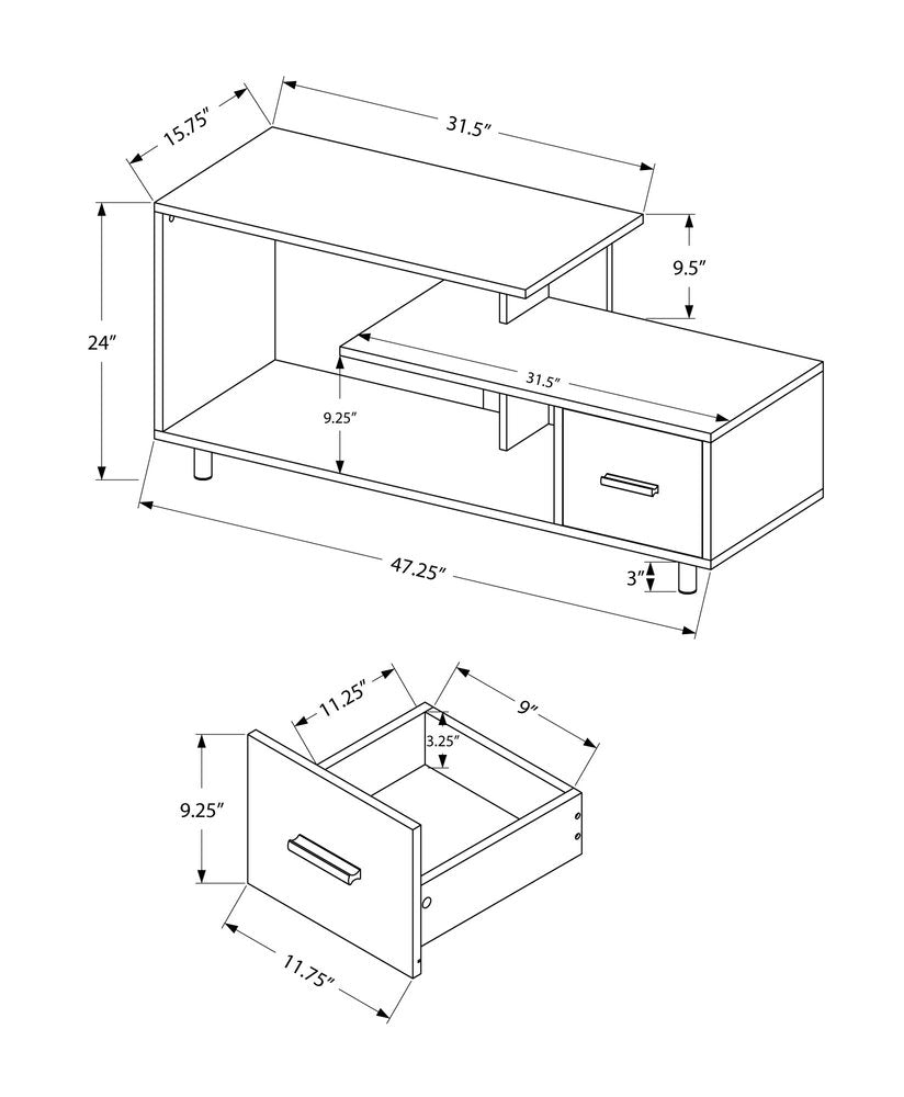 47" Brown Cabinet Enclosed Storage TV Stand