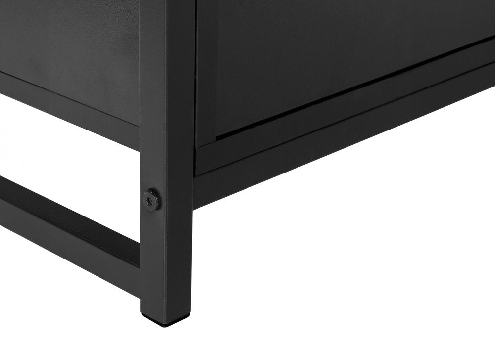 47" Black Cabinet Enclosed Storage TV Stand