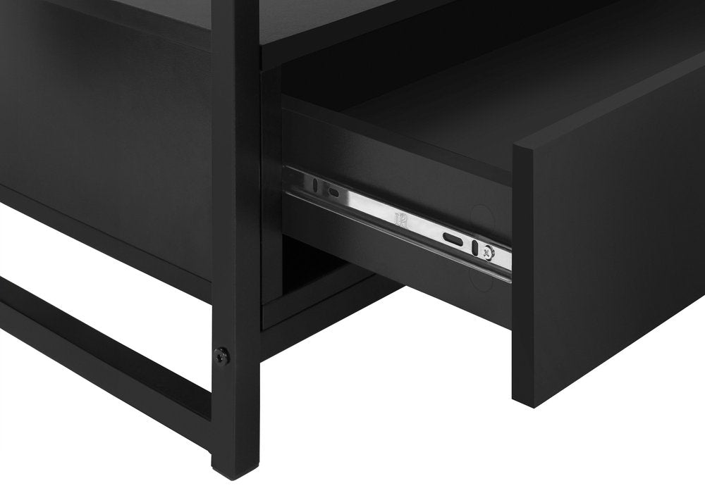 47" Black Cabinet Enclosed Storage TV Stand