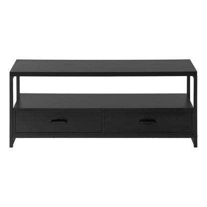 47" Black Cabinet Enclosed Storage TV Stand
