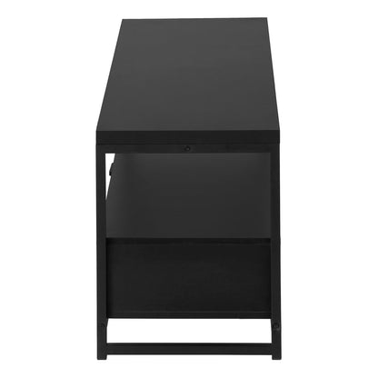 47" Black Cabinet Enclosed Storage TV Stand