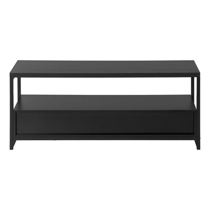 47" Black Cabinet Enclosed Storage TV Stand