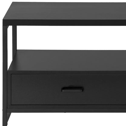 47" Black Cabinet Enclosed Storage TV Stand