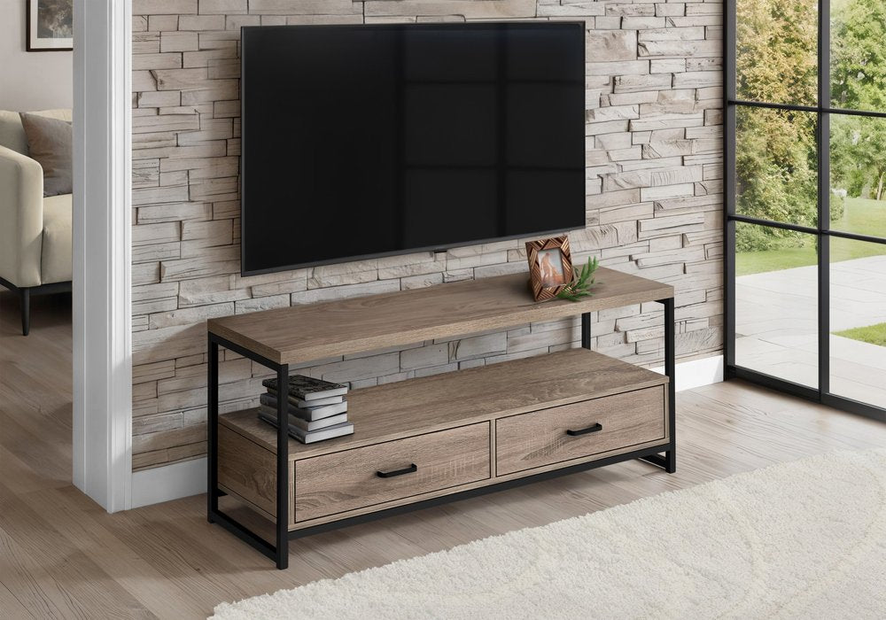 47" Deep Taupe Cabinet Enclosed Storage TV Stand