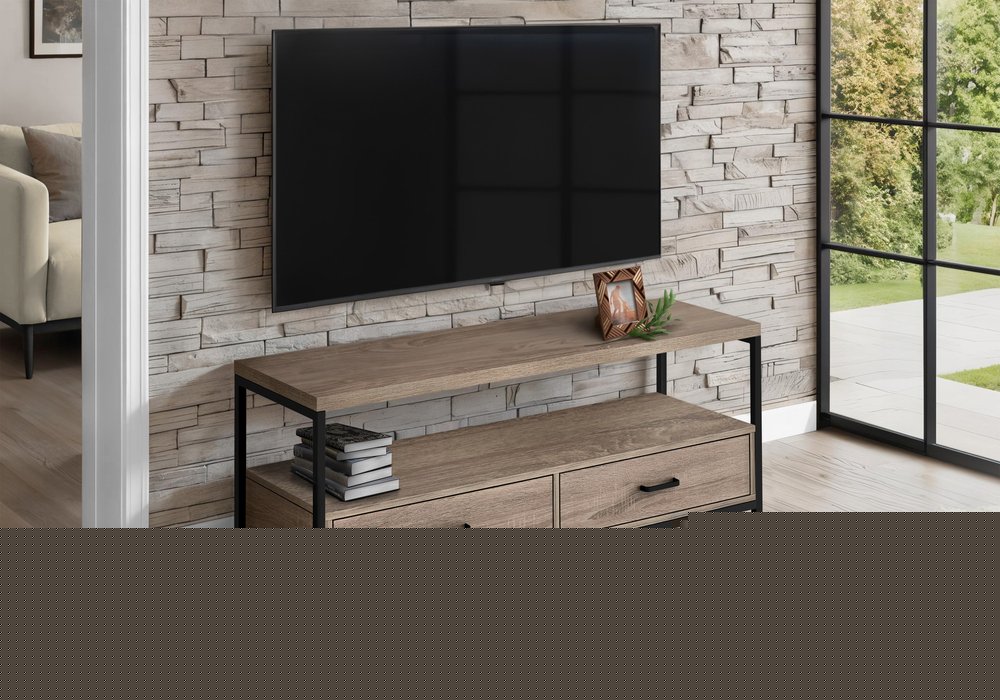 47" Deep Taupe Cabinet Enclosed Storage TV Stand