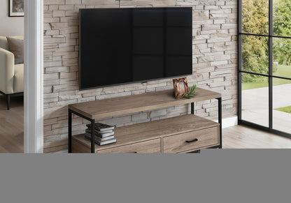 47" Deep Taupe Cabinet Enclosed Storage TV Stand