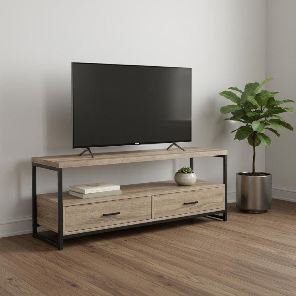 47" Deep Taupe Cabinet Enclosed Storage TV Stand