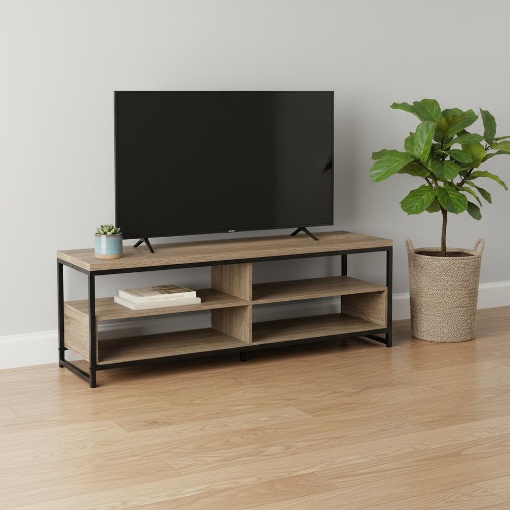 47" Deep Taupe Cabinet Enclosed Storage TV Stand