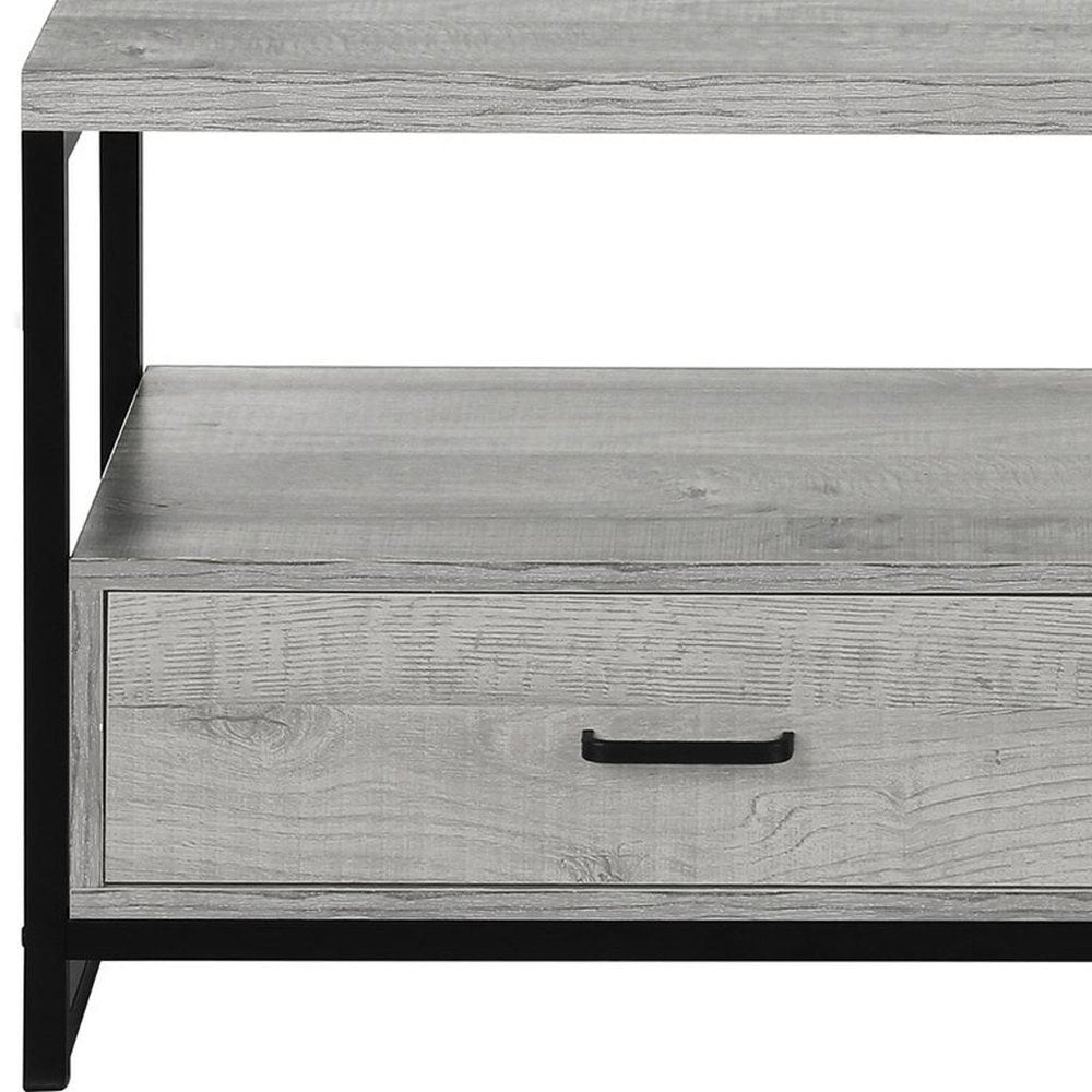 47" Gray Cabinet Enclosed Storage TV Stand
