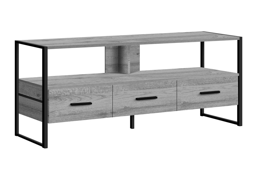 49" Gray Cabinet Enclosed Storage TV Stand