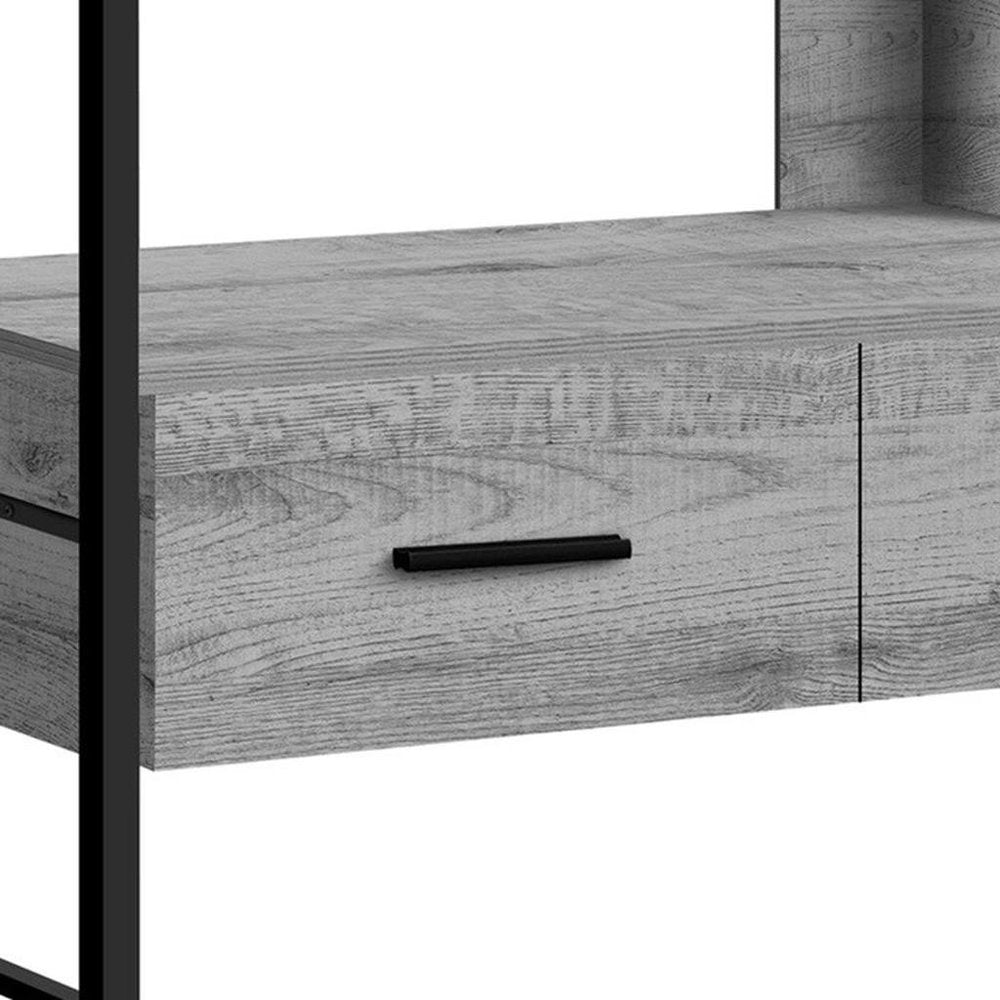 49" Gray Cabinet Enclosed Storage TV Stand