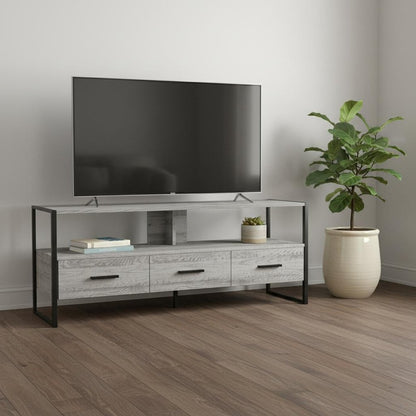 49" Gray Cabinet Enclosed Storage TV Stand