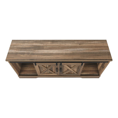 59" Brown Cabinet Enclosed Storage TV Stand