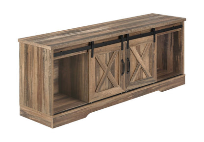 59" Brown Cabinet Enclosed Storage TV Stand