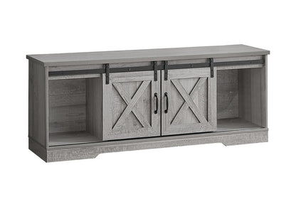 59" Gray Cabinet Enclosed Storage TV Stand