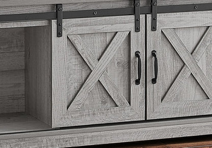 59" Gray Cabinet Enclosed Storage TV Stand