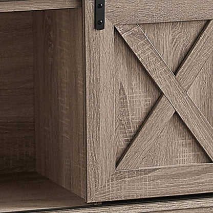 59" Deep Taupe Cabinet Enclosed Storage TV Stand