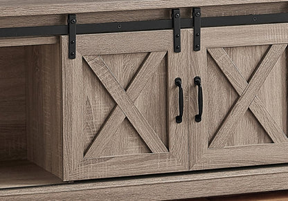 59" Deep Taupe Cabinet Enclosed Storage TV Stand