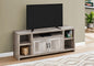 59" Taupe Distressed Wood Enclosed and Open Storage TV Stand