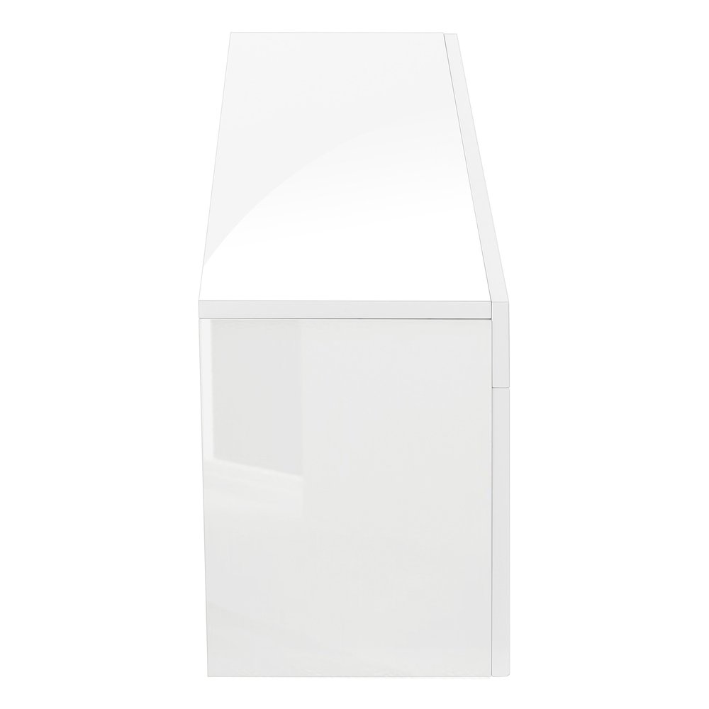 63" White Cabinet Enclosed Storage TV Stand