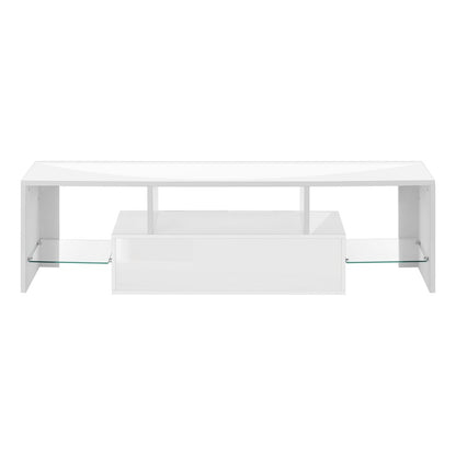 63" White Cabinet Enclosed Storage TV Stand