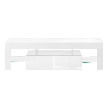 63" White Cabinet Enclosed Storage TV Stand