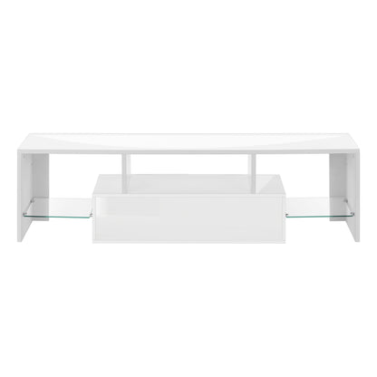 63" White Cabinet Enclosed Storage TV Stand