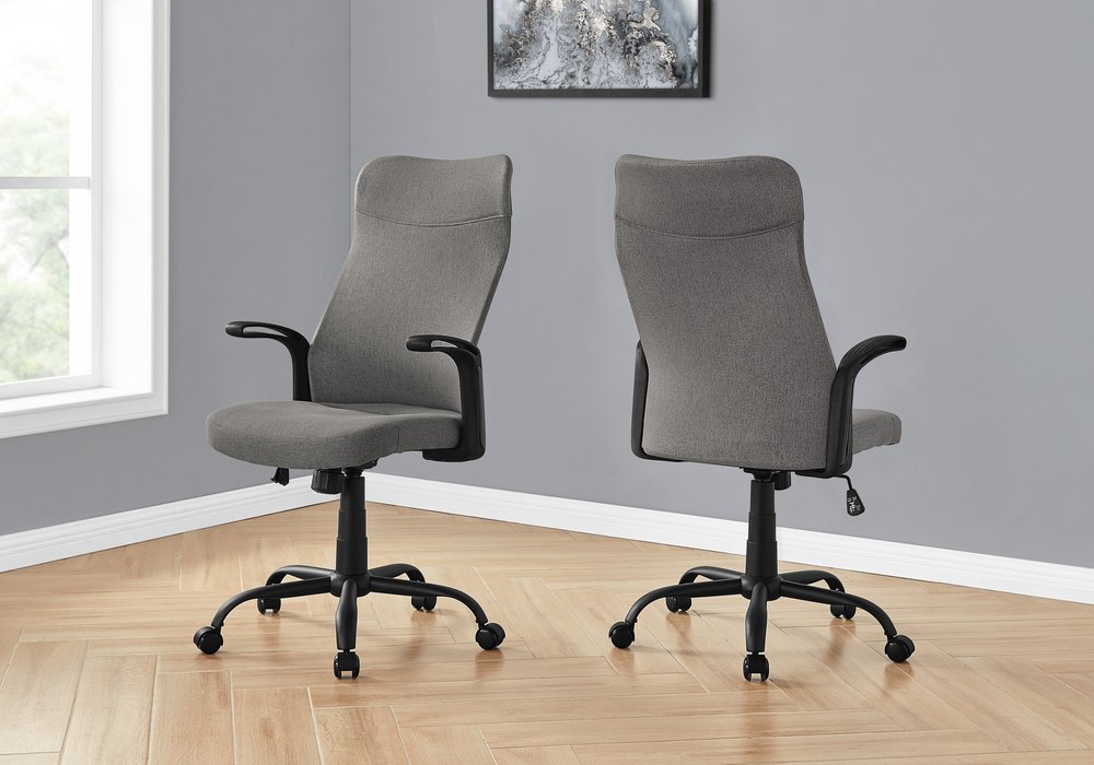 Gray and Black Rolling Drafting Chair