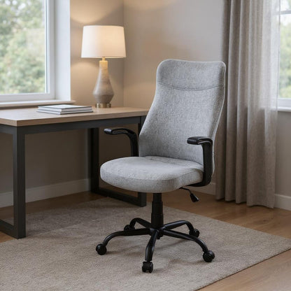 Gray and Black Rolling Drafting Chair