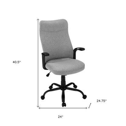 Gray and Black Rolling Drafting Chair