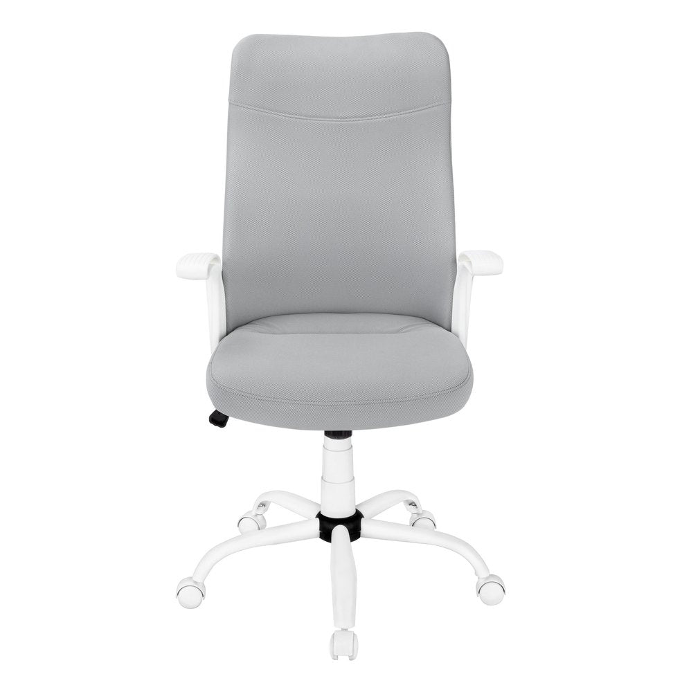 Gray and White Rolling Drafting Chair