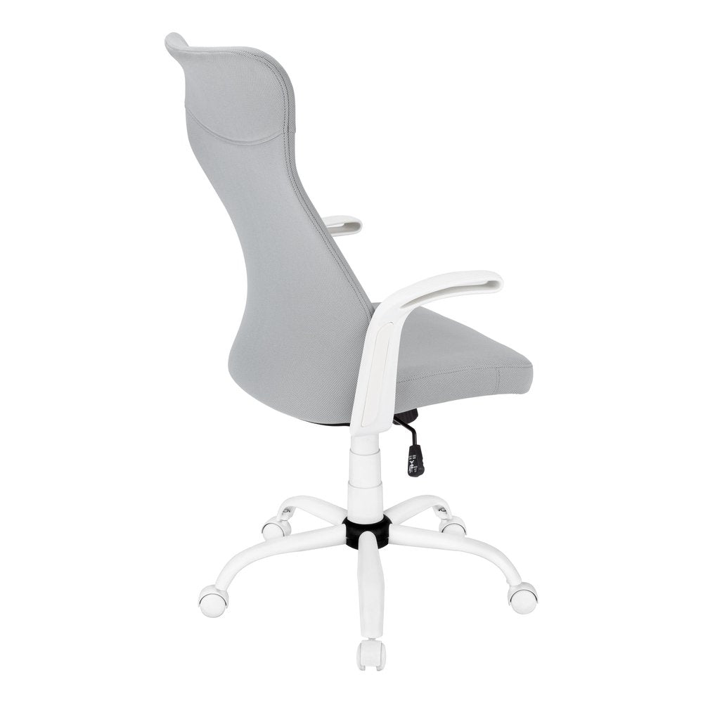 Gray and White Rolling Drafting Chair