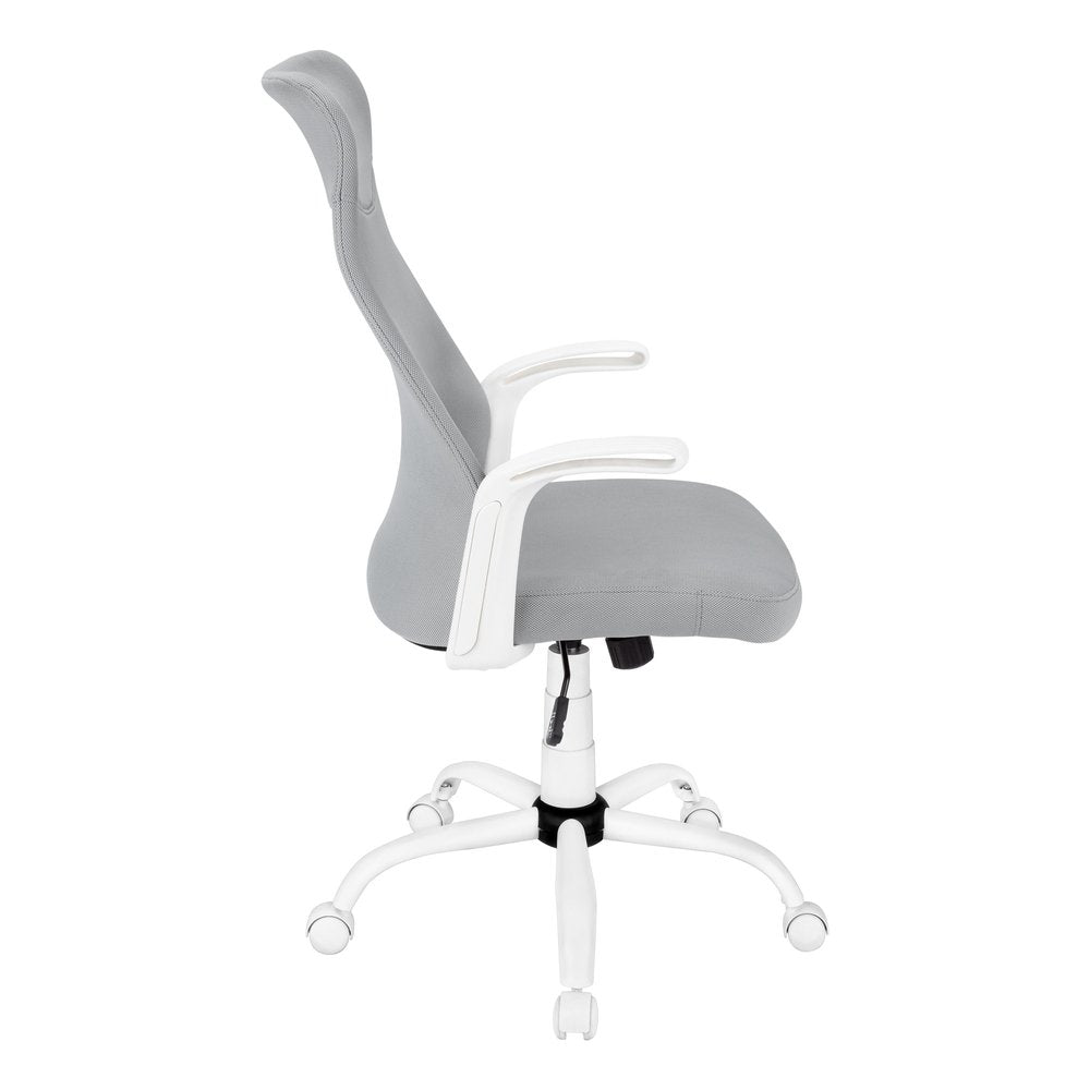 Gray and White Rolling Drafting Chair