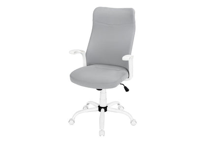 Gray and White Rolling Drafting Chair
