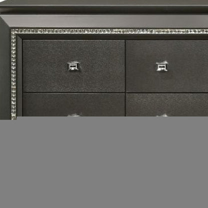 66" Gray Solid and Manufactured Wood Nine Drawer Triple Dresser