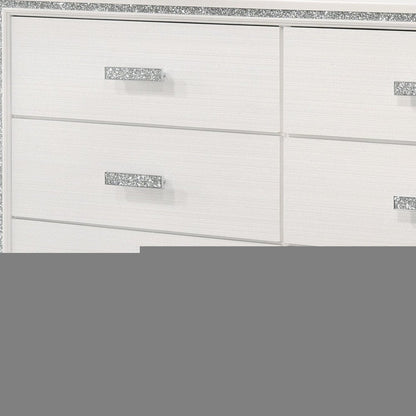 63" White Solid and Manufactured Wood Six Drawer Double Dresser