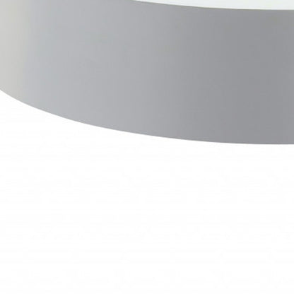 32" White and Natural Wood And Solid Wood Round Coffee Table