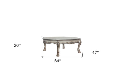54" Bone Wood Coffee Table