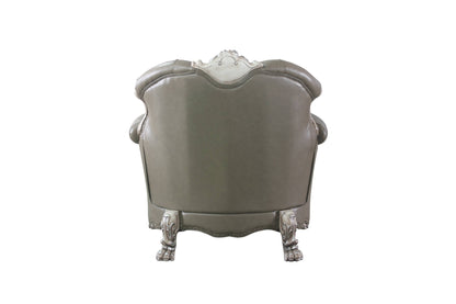 45" Champagne Faux Leather Arm Chair