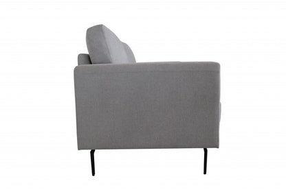 41" Light Gray and Black Linen Arm Chair