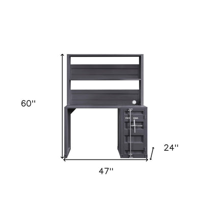 47" Gunmetal Iron Writing Desk