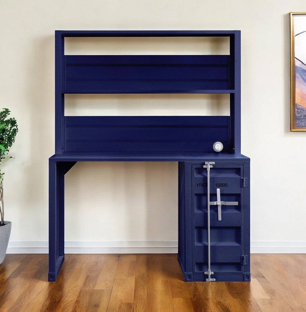 47" Blue Iron Writing Desk